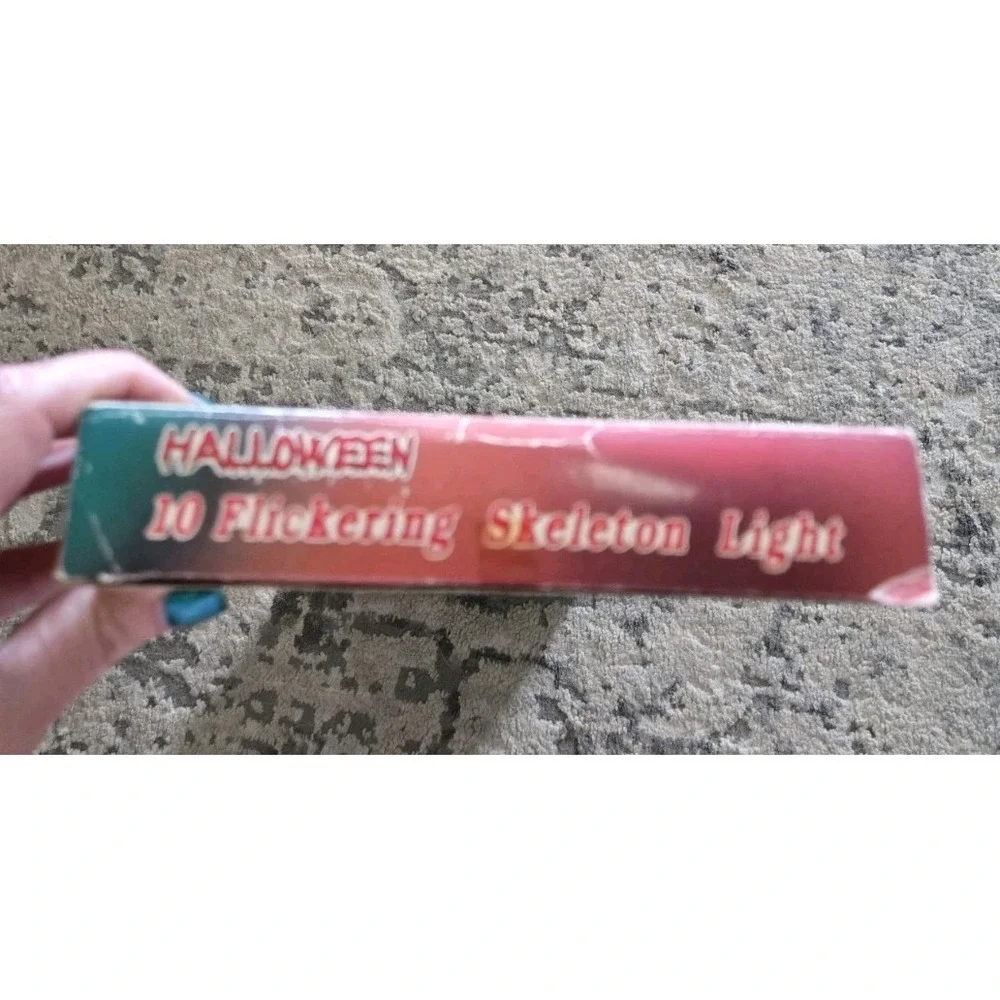 Vintage 1994 Halloween Flickering Skeleton Lights (10) WORKING